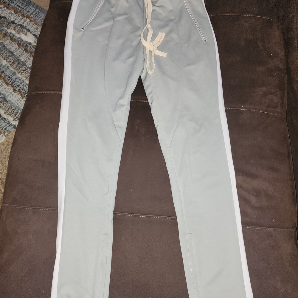 Men's Stylish Gray Joggers with White Accents